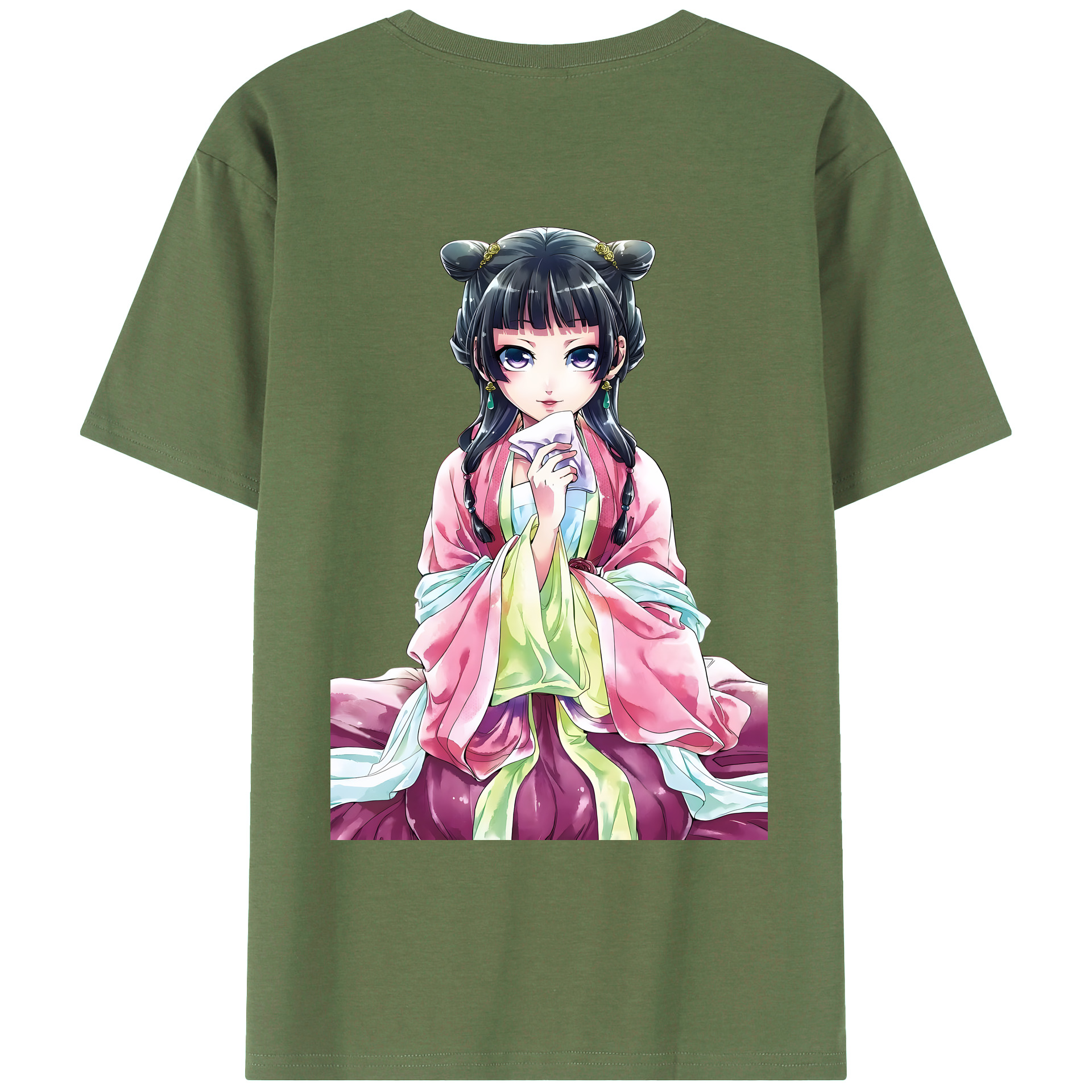 （画像用） 薬屋のひとりごと The Apothecary Diaries 綿100％ メンズ半袖Tシャツ（バックプリント） 通気性